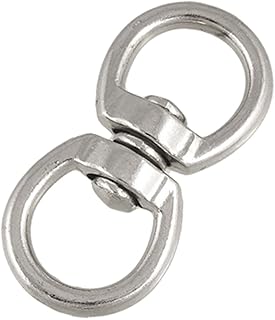 Aexit Silver Tone Snaps Double Ended Zinc Alloy Swivel Eye Hook Shackle Trigger Snaps Size 4