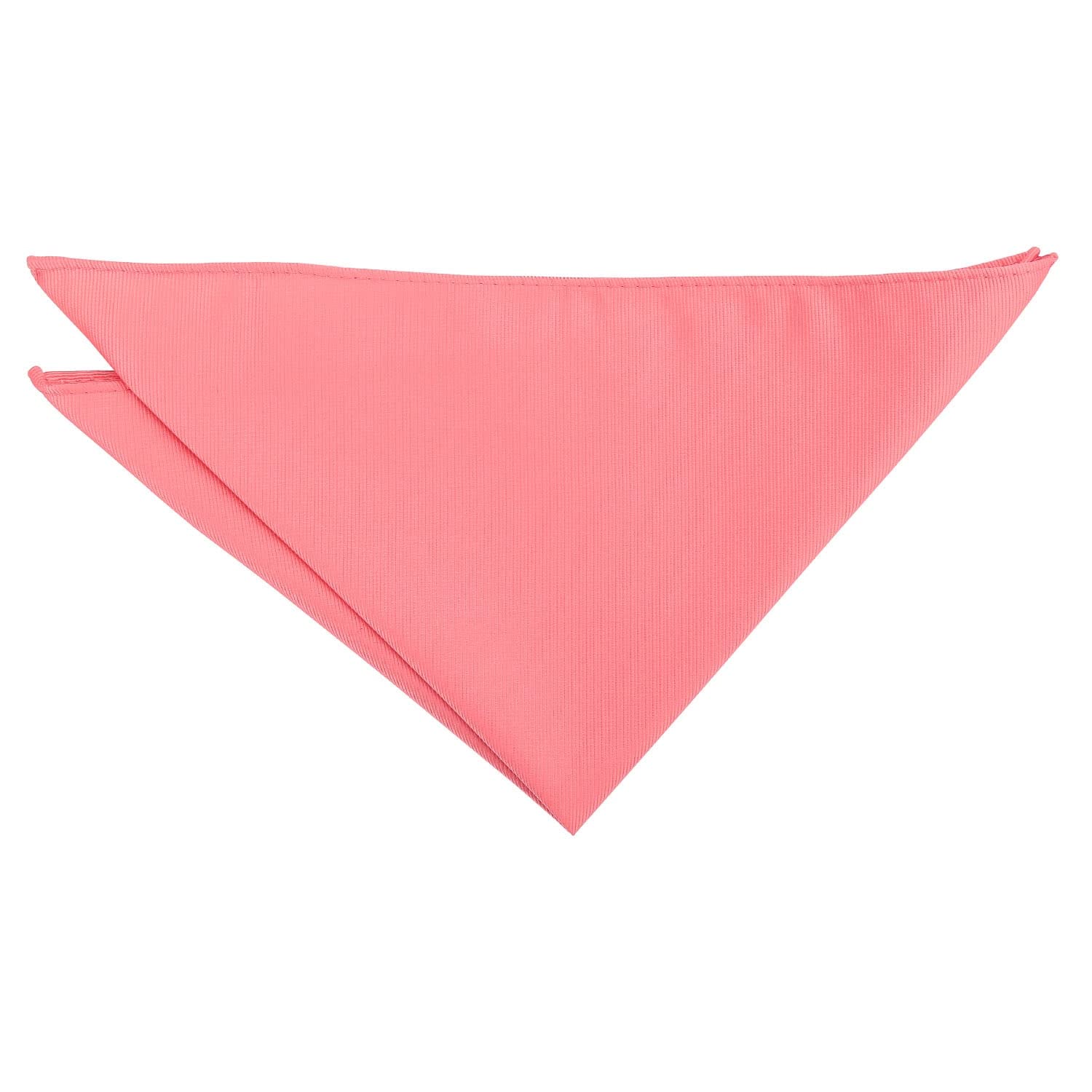 Dqt Men's Coral Plain Twill Pocket Square - Wedding, Business & Formal Suit Handkerchief