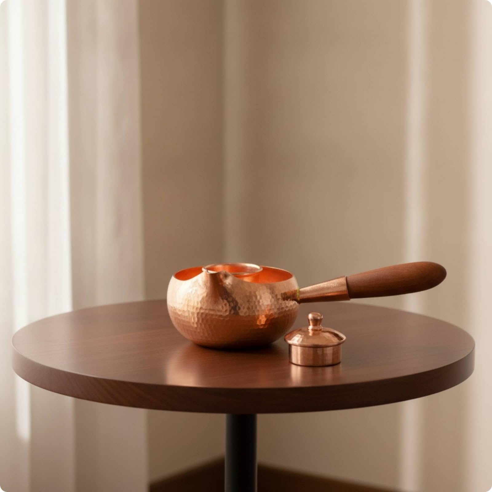 Tetera con Colador Integrado Martillada Tetera Cobre Cómodo Vajilla para Aficionados Al Té