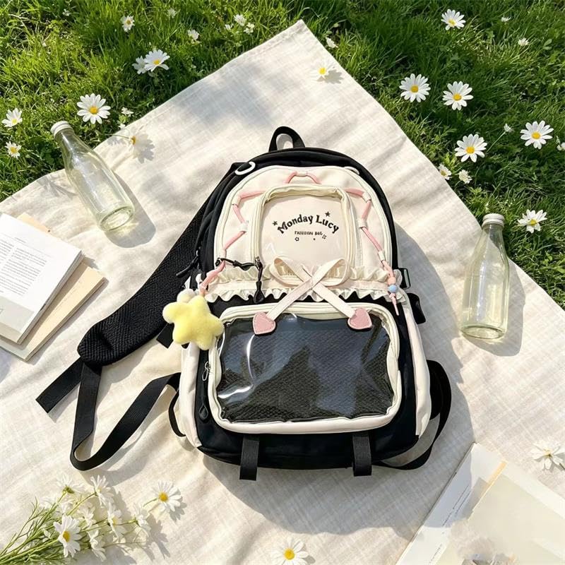 Ciondolo Stella Zaino Nylon con Volant a Contrasto