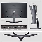 KOORUI Curved 27 Inch Gaming Monitor, Full HD 1080p R1500 180Hz VA Curved Monitors, 99% sRGB, Built-in AdaptiveSync, 1 x Display Port 1.2 & 2 x HDMI 2.0, Eye Care, VESA Compatible, Black 27E6CA