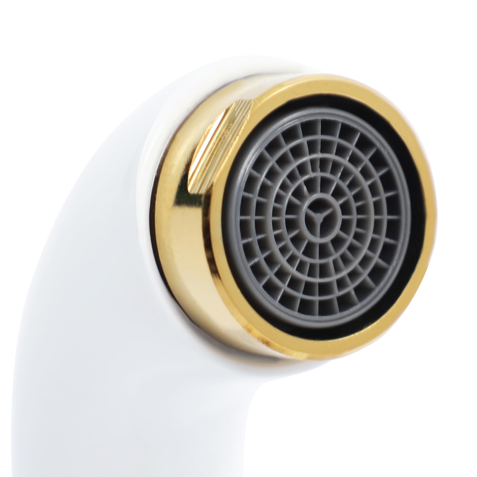 Grifo de baño antiguo, de dos manijas, grifo de lavabo retro, grifo mezclador para baño de cobre, grifos de lavabo con agua caliente y fría ajustable (blanco+dorado)