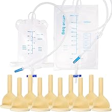 External Catheter for Men, 10pcs Condom Catheters External self Sealing Tape Set, 1pcs XL Catheter Leg Bag (500ml), 1pcs Extra Large Catheter Urine Bag (2000ml) (1.38inch/35mm)