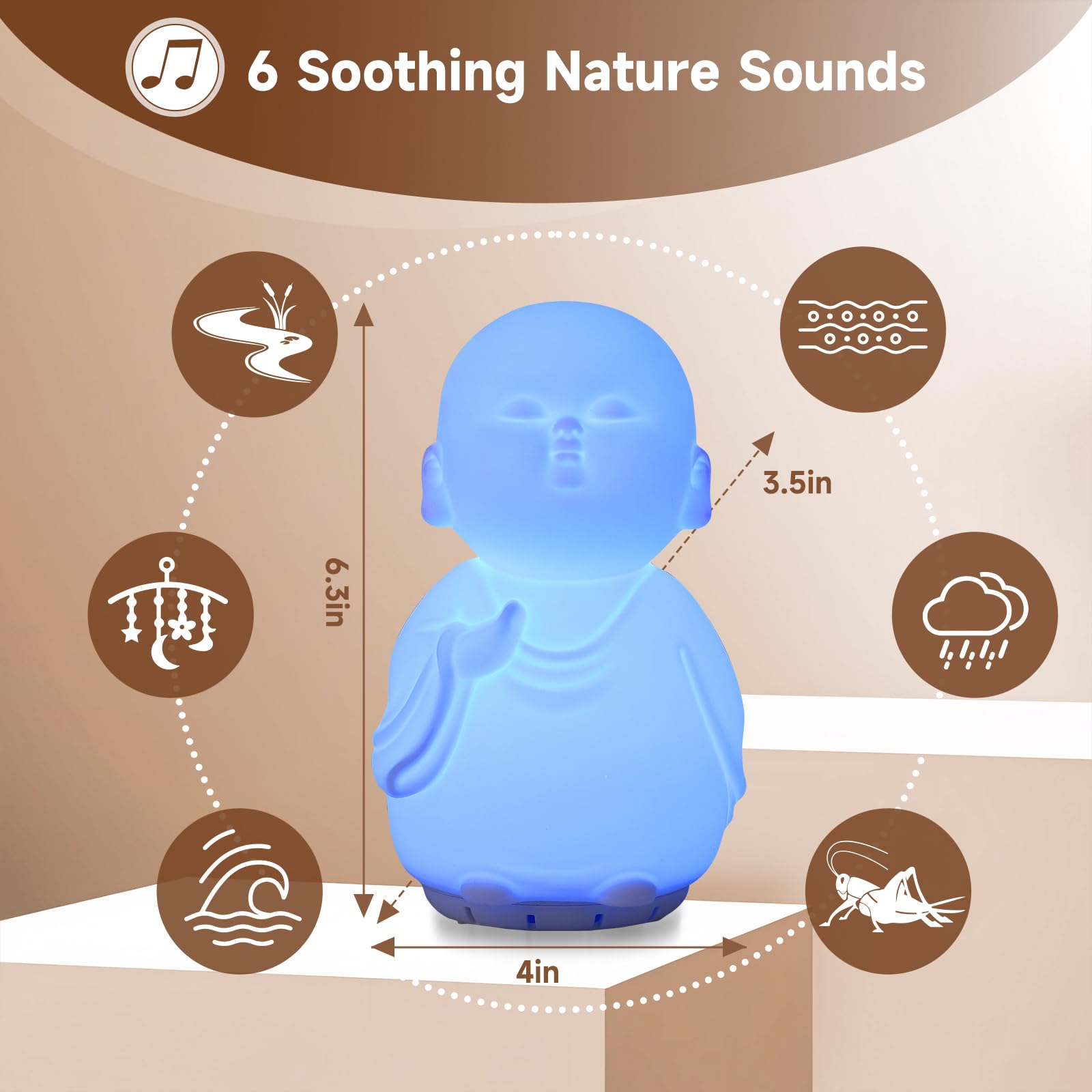 Set di strumenti per la consapevolezza con lampada guidata per la meditazione visiva e 48 carte di affermazione positiva, dispositivo 3 in 1 con luce notturna e macchina per il rumore, regalo per la