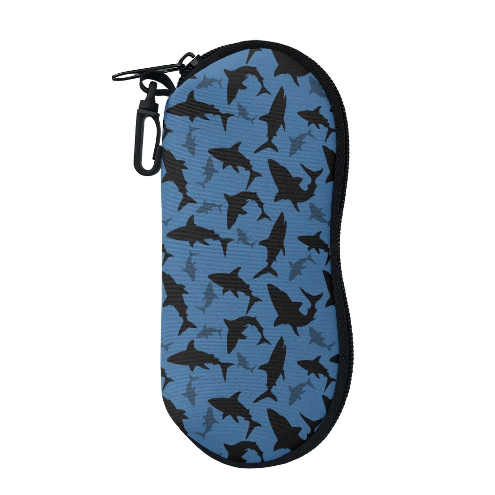 Brillenetui weich Sonnenbrillenetui Organizer Brillenetui mit Clip - Blau - Einheitsgröße