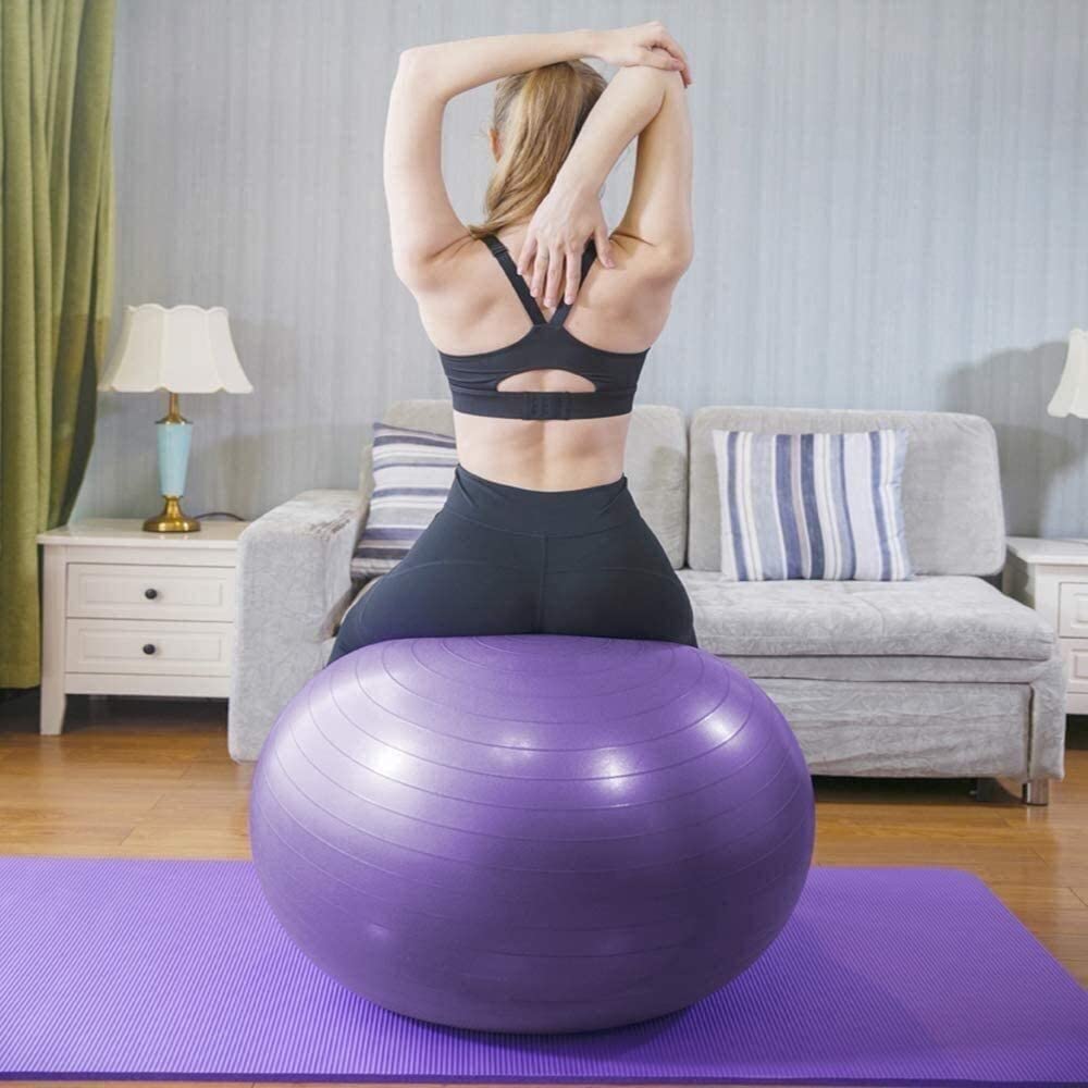 GCX- Pelota de Fitness, pelota de Pilates, gimnasio, pelota de Yoga, pelota de parto for el hogar, oficina, Fitness, equilibrio, entrenamiento, pelota de asistencia for el parto Seguridad ( Color : Mu