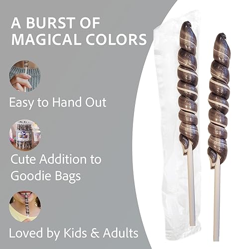 Miniatura 5 de Adams & Brooks, Inc. Unicorn Pops - 24 paletas de unicornio envueltas individualmente, recuerdos de fiesta de unicornio, bufés de dulces, paletas a