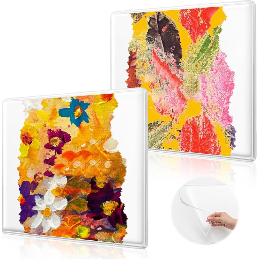 Udsknv[Ksl As Shown Printmaking Supplies For Art- 2 Packs Of 6" X 6" Reusable Gel Printing Plates For Card Making Crafts