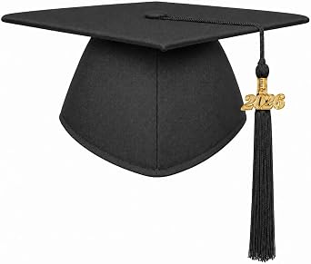 Unisex Adult Matte Graduation Cap with 2026 Tassel Year Charm for High School & Bachelor Master