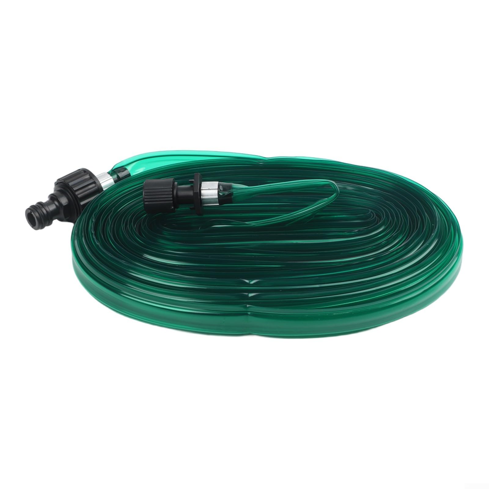 Eco Friendly PVC Flat Soaker Hose Garden Drip Irrigation Tubing For Vegetable Bed Watering System Shrub Tree Root Feeder Leak Proof Flexible Lawn Sprinkler Line(15M)