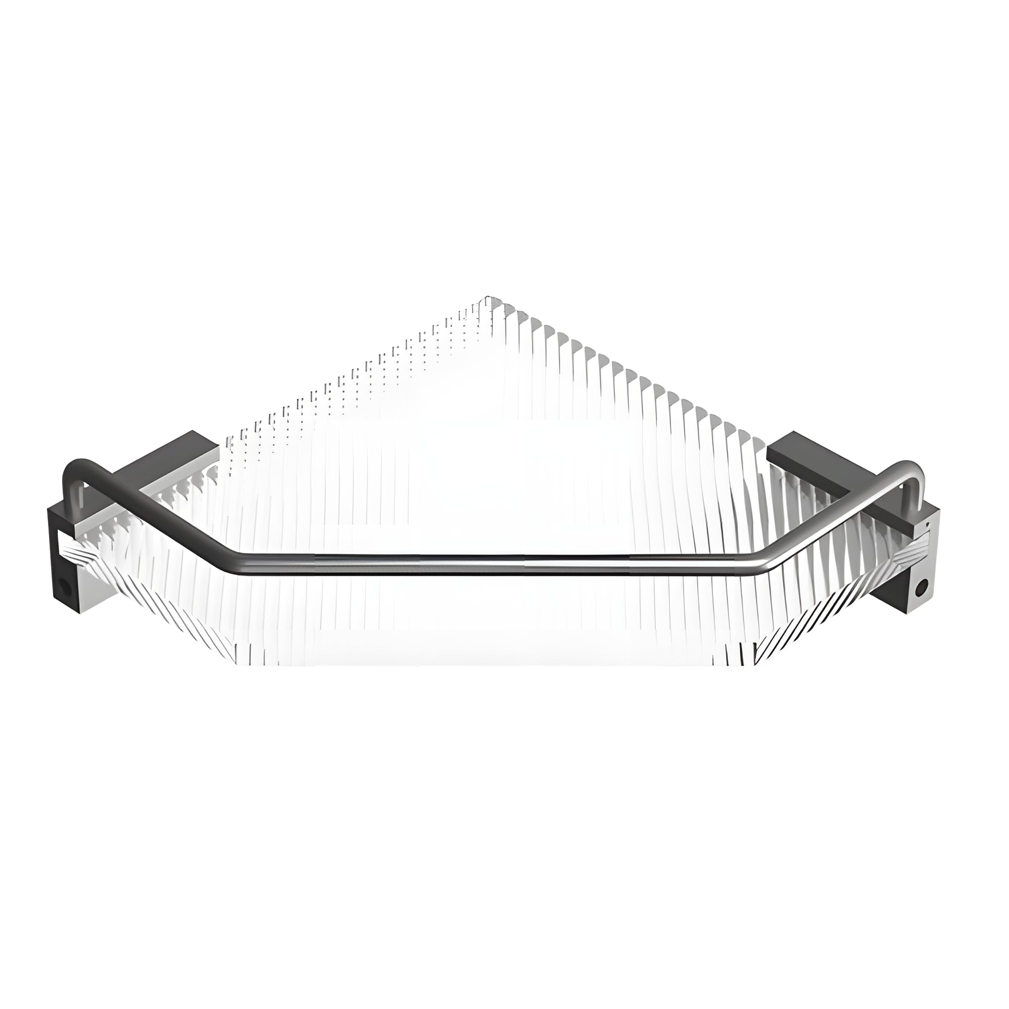 Corner Shower Caddy Bathroom Shelf Aluminum Acrylic No Drilling Adhesive Shower Basket Organizer Dark Gray 1Pack