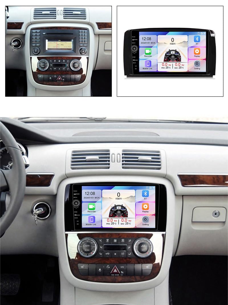 Android 15 2 DIN Car Stereo 9-calowy ekran dotykowy Car Stereo dla R300 R350 2007-2011 Odtwarzacz MP5 z Bluetooth CarPlay i Android Auto/FM AM RDS Radio/Sterowanie z kierownicy