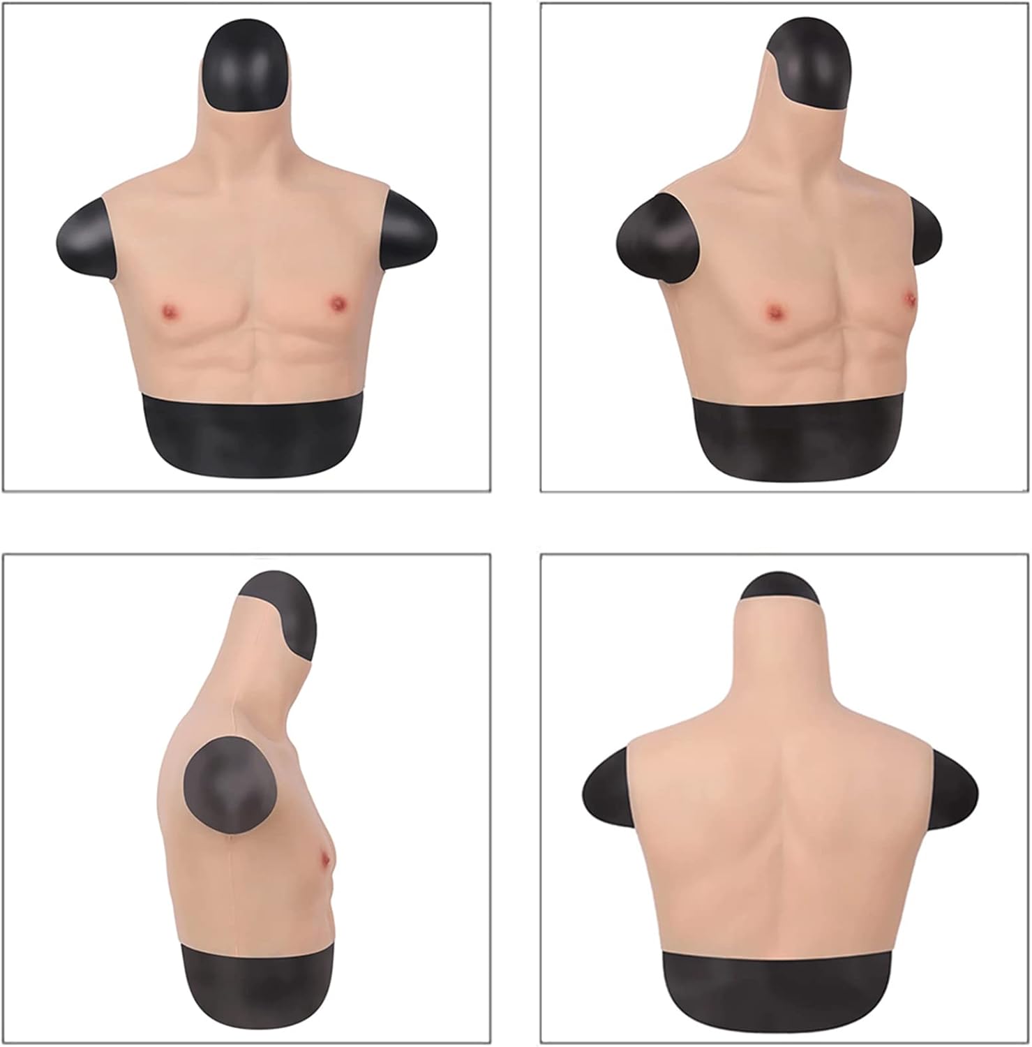 Realistic Fake Muscle Belly Soft Silicone Short Macho Costume for Cosplay Halloween Props
