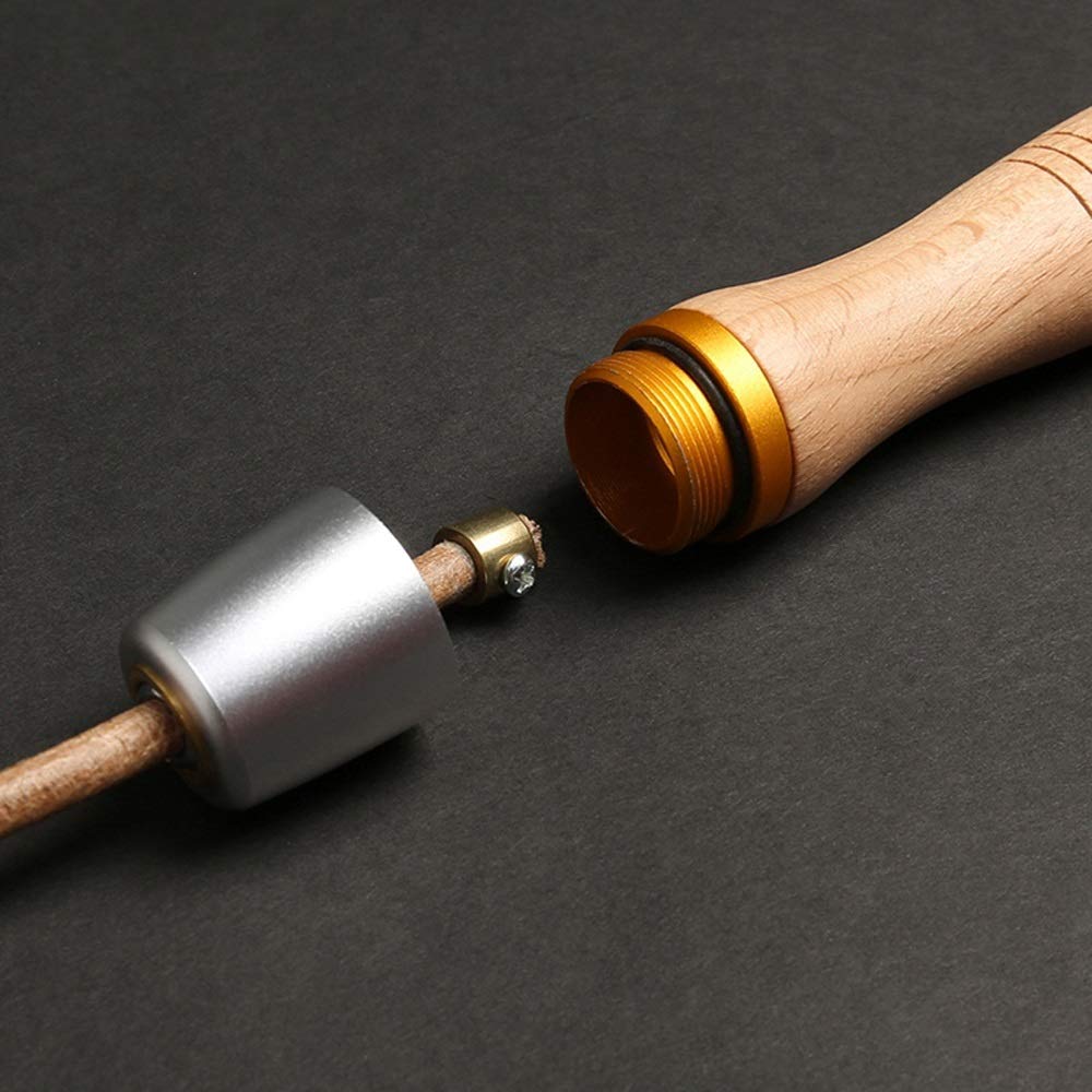 Corda per saltare con manico in legno e corda in pelle Corde per saltare a velocità regolabile per donna Uomo Esercizio fisico Palestra