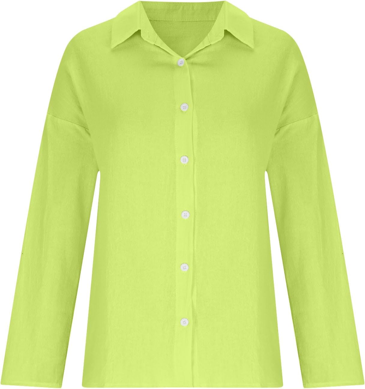 Button Down Shirt for Women Spring Summer Long Sleeve Business Casual Blouses Roll-up Sleeve Collared Tunic Top