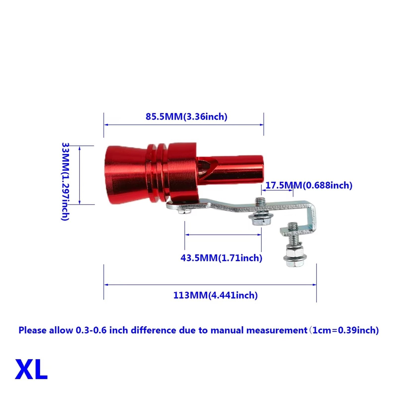 Wykończenie wydechowe Uniwersalny samochód Turbmuffler symulator dźwięku Auto Turbo Dźwięk gwizdek S/M/L/XL urządzenie do uzupełniania pojazdu Części wydechowe (niebieski)