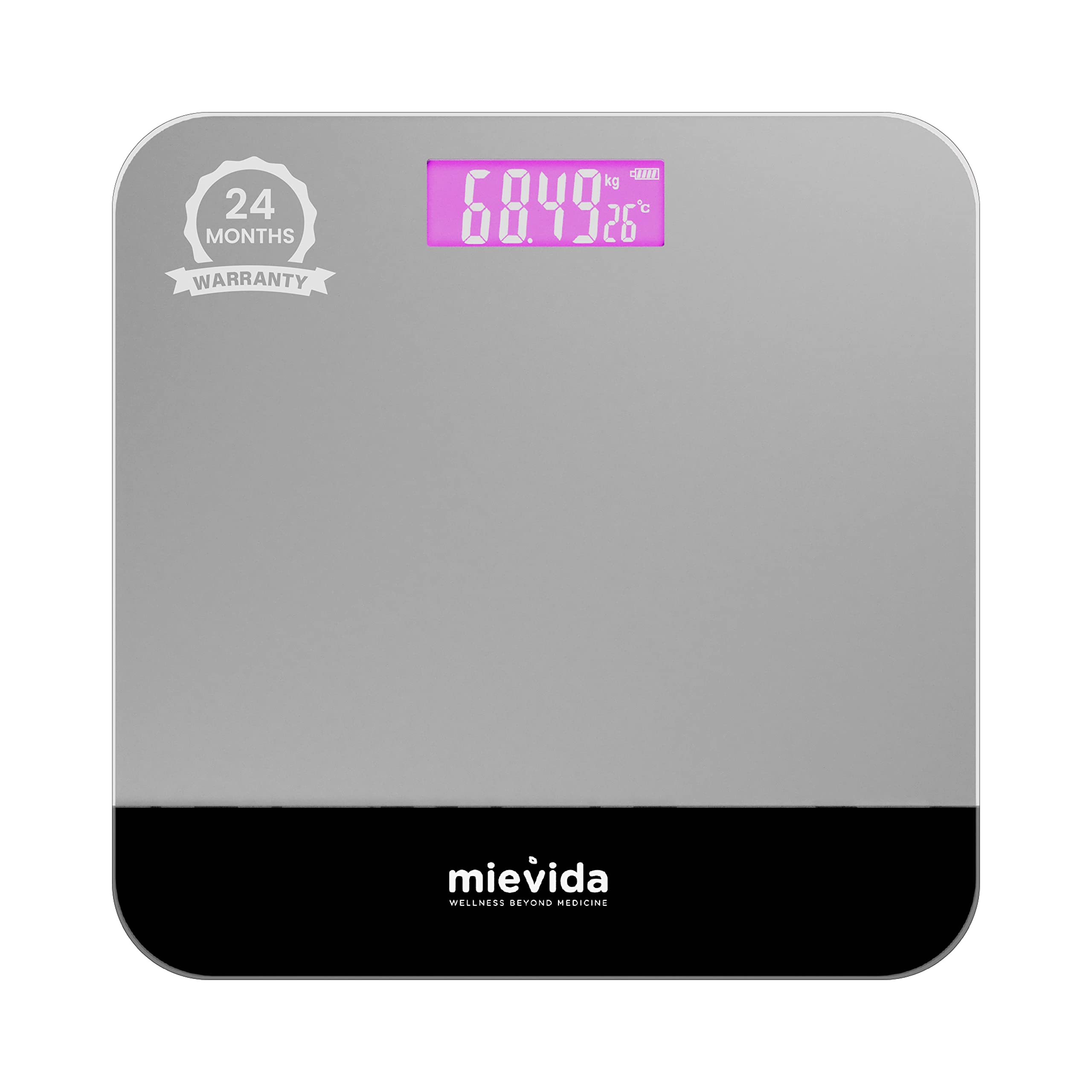 Mievida Fit F9 Digital Body Weight Scale - Large Backlight LCD, 6mm Tempered Glass, Strain Gauge Sensor, Low Battery & Room Temperature Indicator, Weight check machine (B09651LW38) Amazon Price History, Amazon Price Tracker