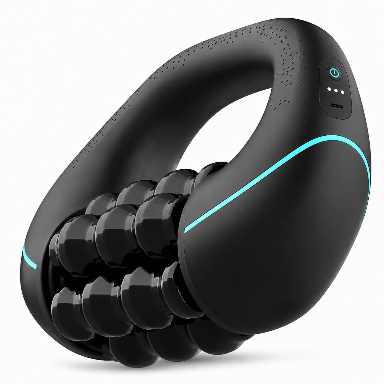 Rodillo Masajeador Eléctrico Corporal, Dispositivo Portátil de Masaje Muscular Profundo con Mango, 3 Velocidades Ajustables para Piernas, Brazos y Espalda