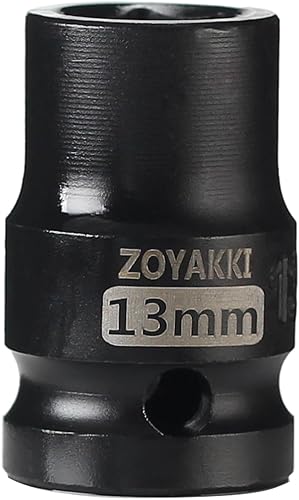 Miniatura 74 de Juego de llaves de vaso de impacto profundo de 1/2" x 21 mm de 6 PT, CR-MO, Juego de llaves de tuerca de eje de 1/2 pulgada de 6 puntos para fácil