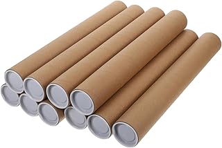 VILLCASE 10 Tubos De Cartón Con Tapa Para Transportar Carteles Redondos Para Dibujo Envío De Carteles Para Correo Almacenamiento Redondos Para Manualidades Color Marrón