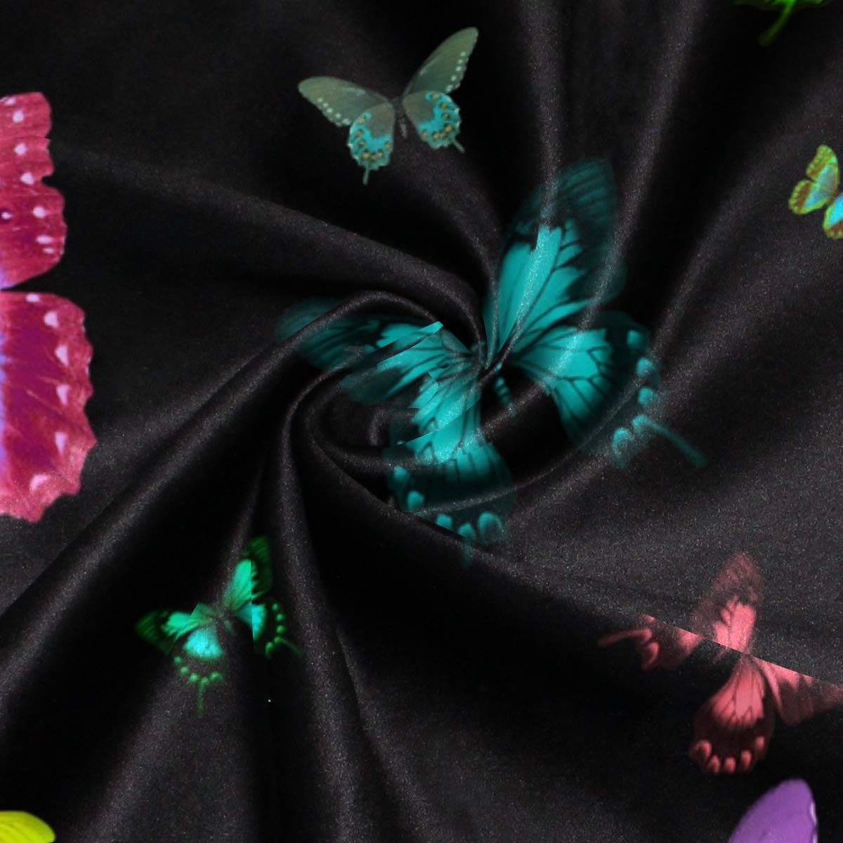 MONTOJ - Set di 3 federe con motivo a farfalle colorate, facili da montare, con 2 federe per adolescenti e decorazioni per camera da letto
