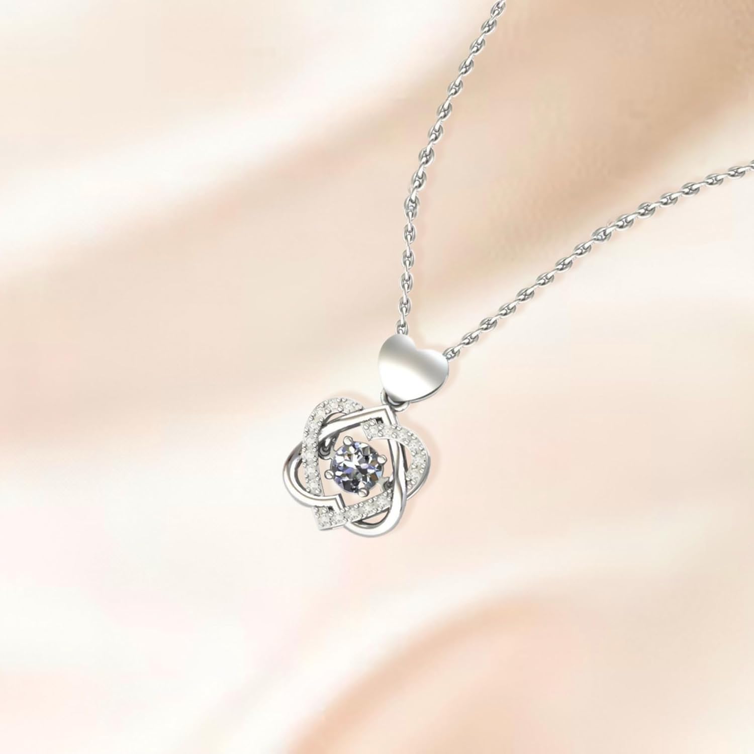 LIISE To My Soulmate Necklace for Women, Wife Birthday Gifts from Husband, Heart Knot Necklace for Girlfriend from Boyfriend on Birthday, Wedding, Anniversary