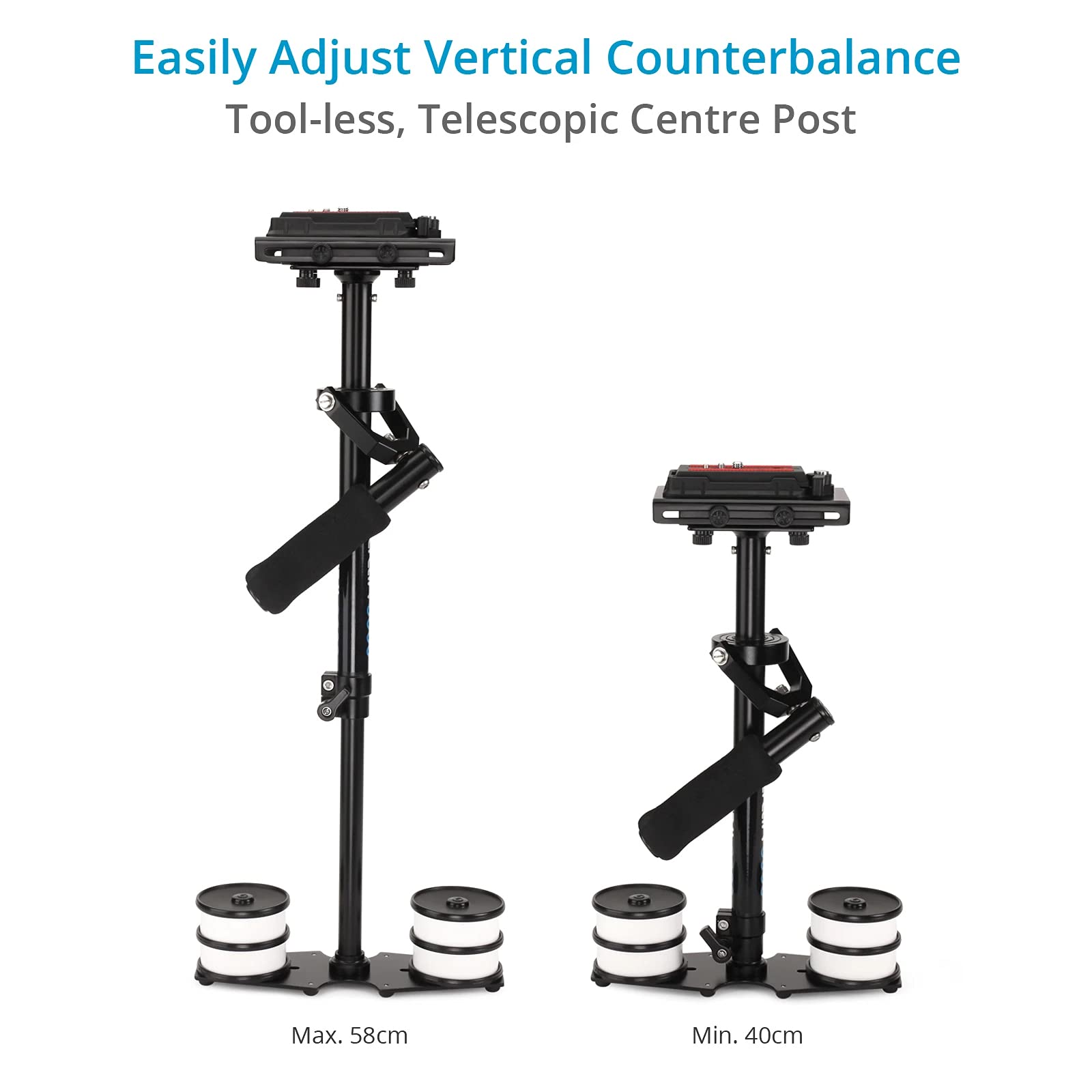 Estabilizador de cámara portátil Profesional FLYCAM 3000 de 23”/58 cm. para videocámaras DSLR. Carga útil de hasta 3,5 kg/8 LB. (FLCM-3000-Q)