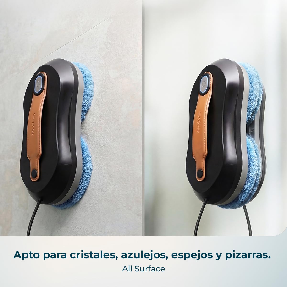 Cecotec Robot Limpiacristales con App Conga Windroid W10 DoubleSpray | Pulveriza, Limpia y Seca, 12 Mopas y Doble Spray, 4 Modos, Mando, Tanque de Agua 50ml, Motor Digital, Radio de Acción 7,5m