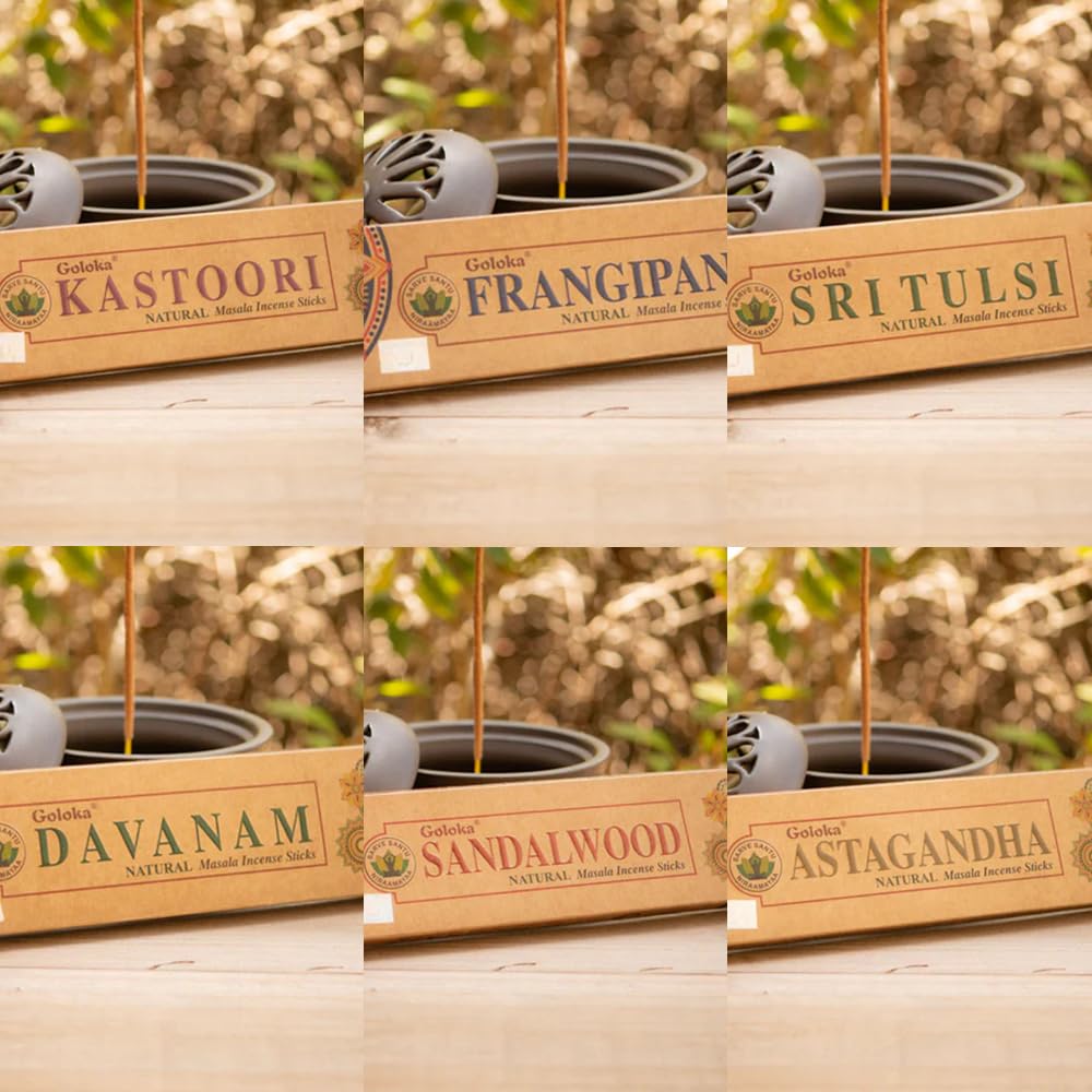 Goloka Chandan Masala bastoncini di incenso in legno di sandalo profumo di Agarb