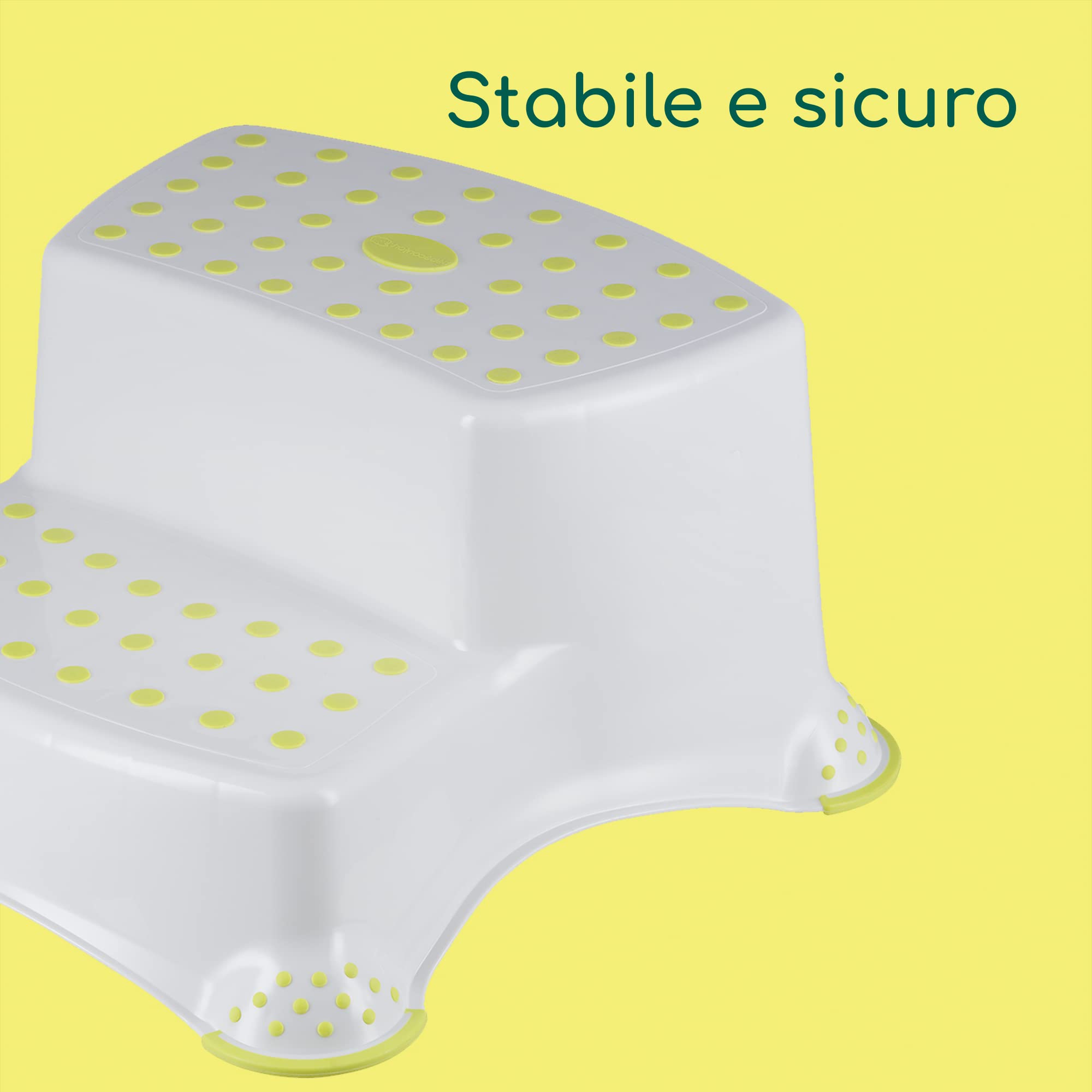 Bebeconfort Scaletta a due gradini sgabello bambini pedana bagno Bianco/Lime