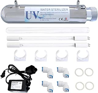 Boeray Ultraviolet Light Water Purifier Whole House Purification UV Sterilizer 6W 0.5 GPM with 2 pcs 254nm UV Lamp,1 pcs Quartz Sleeve,1 pcs Electronic Ballast - coolthings.us