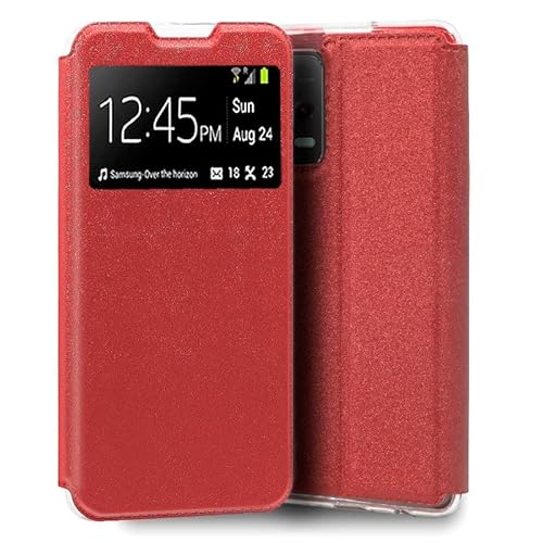Cool Flip Cover für Poco X5 5G, einfarbig, Rot