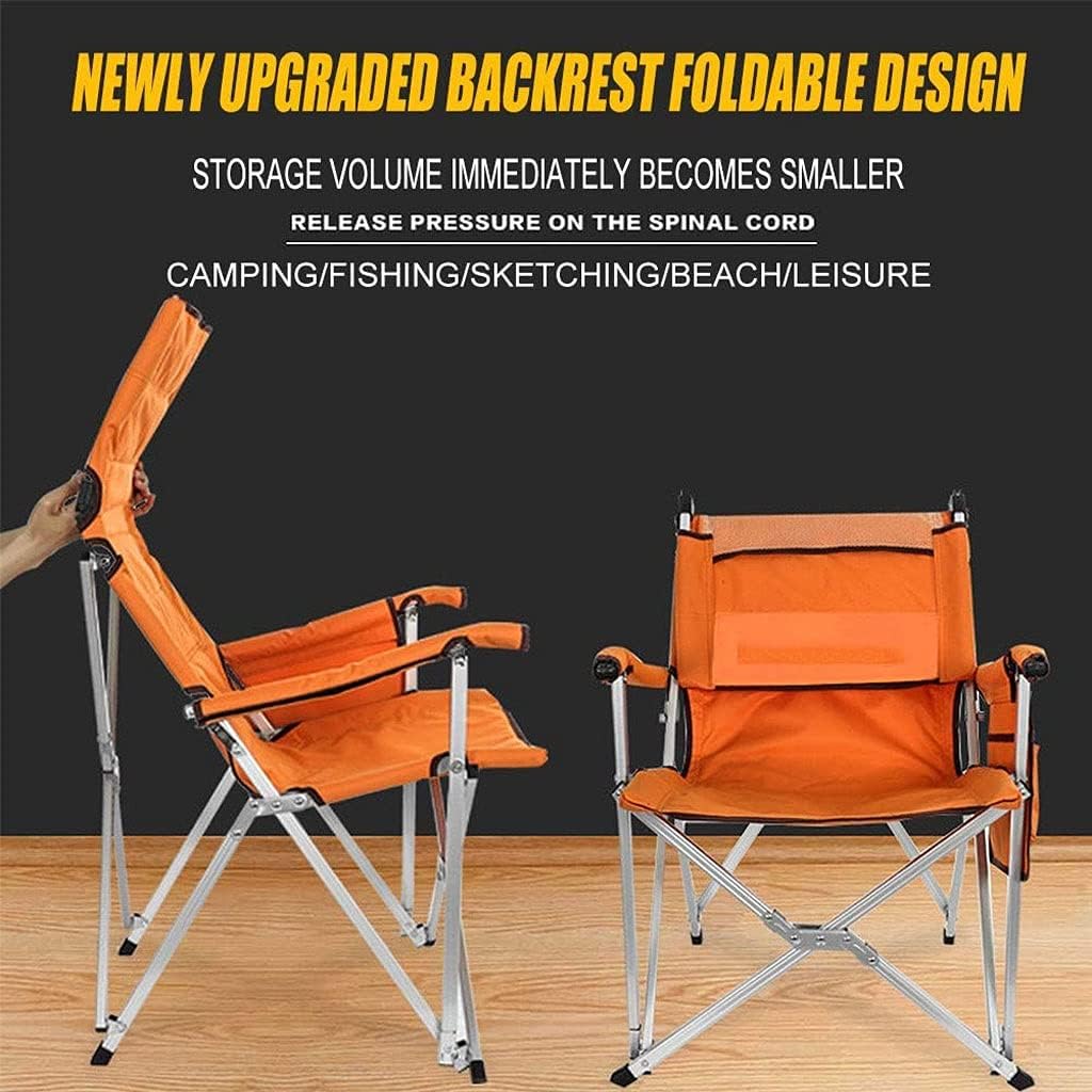 JSEIAJB Portable Camping Chair with Headrest and Storage Bag, Oxford Cloth Material Fishing for Garden Sports Picnic Beach