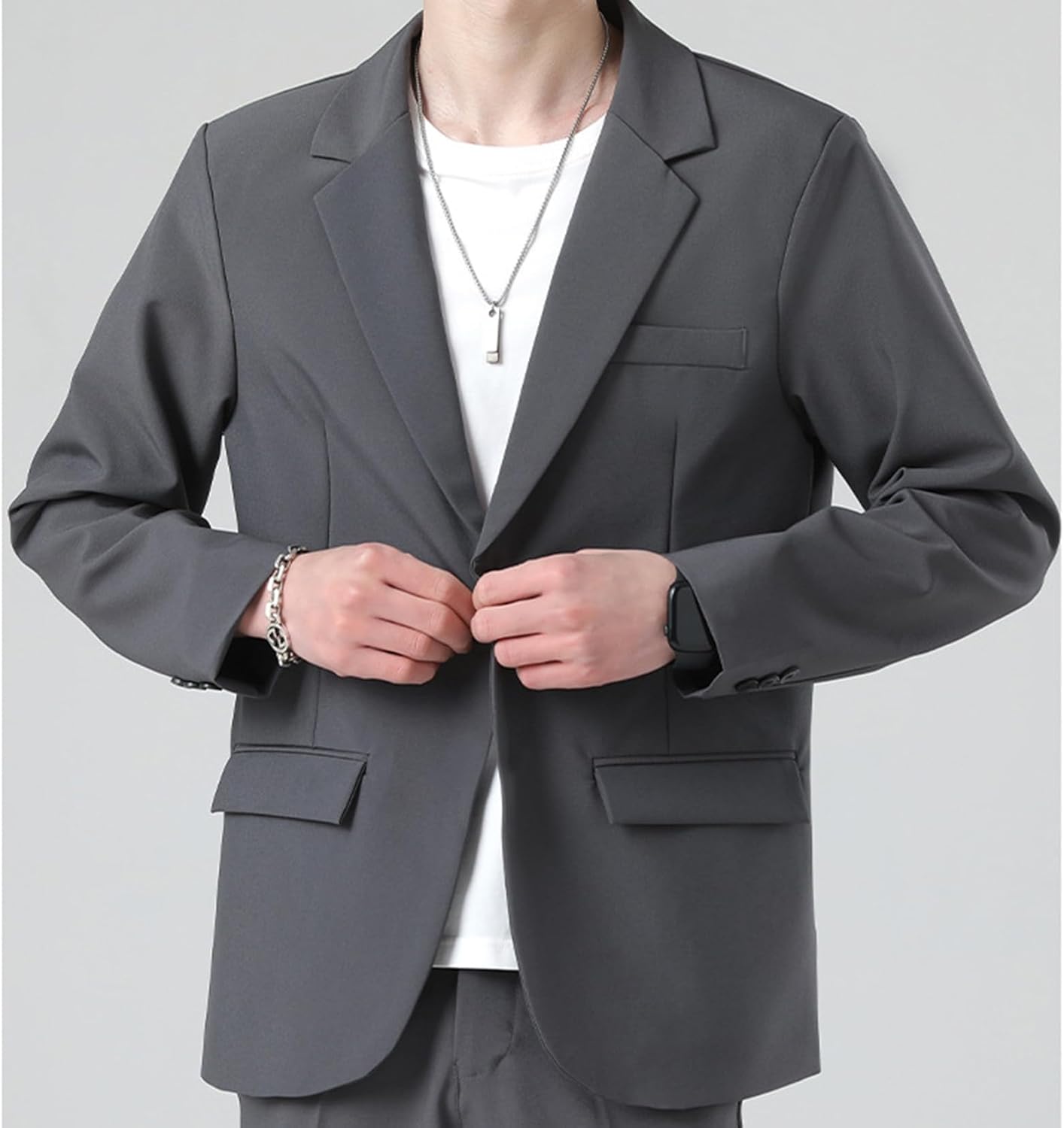 [RAMEMO] スーツ 上下セット セットアップ メンズ ビジネススーツ フォーマル ボタン1つ ジャケット ロングパンツ 春用