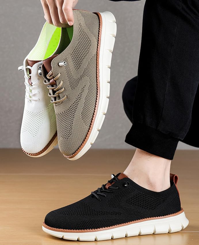Men's Breeze Oxford Shoes,Casual Breathable Mesh Sneakers,Soft Sole Work Business Walking Shoes3