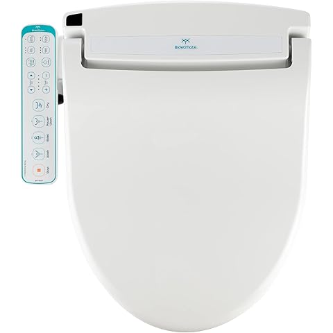 BidetMate 1000 Series Electric Bidet Heated Smart Toilet Seat with Heated Water, Side Control Panel, and Warm Air Dryer - Adjustable and Self-Cleaning - Multiple Wash Settings - Elongated