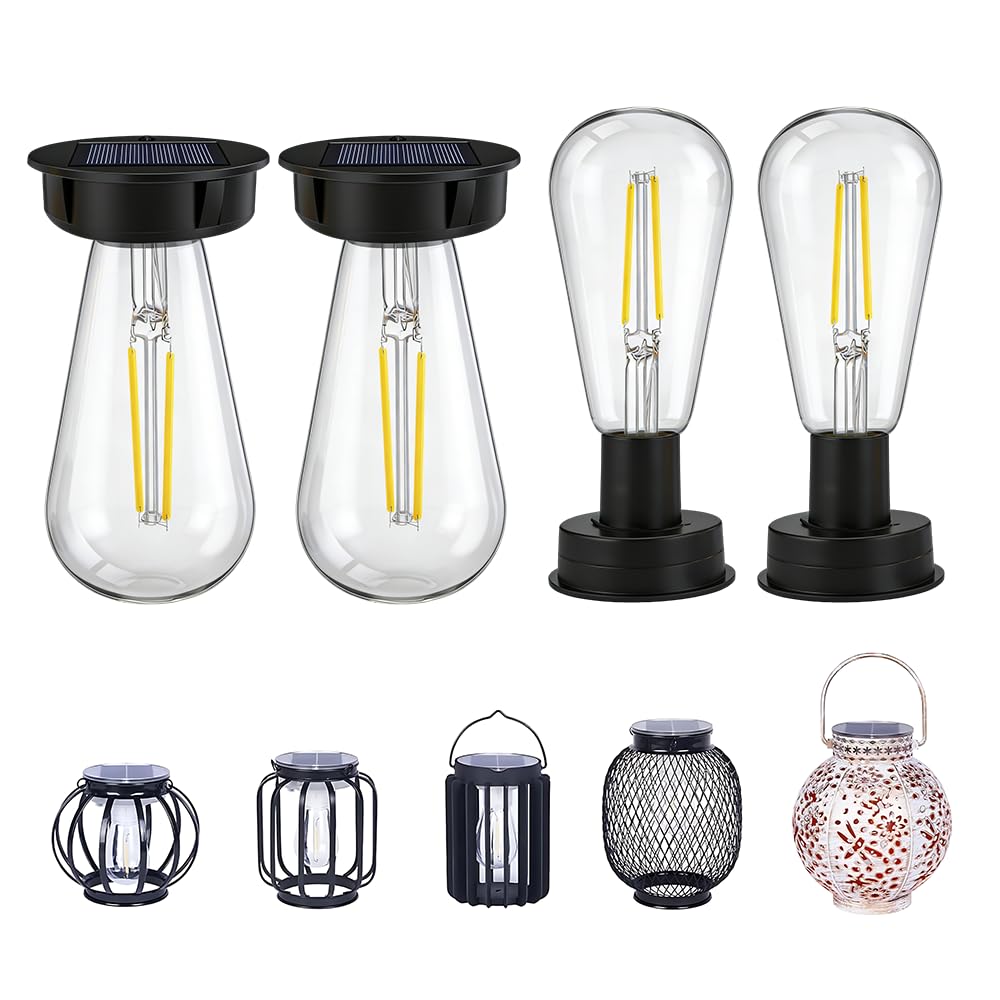 NAVESO 4 żarówki solarne do użytku na zewnątrz, 8,5 cm, części zamienne, lampy solarne, żarówki do użytku na zewnątrz, do lamp solarnych, latarni, pokrywek, ogrodu