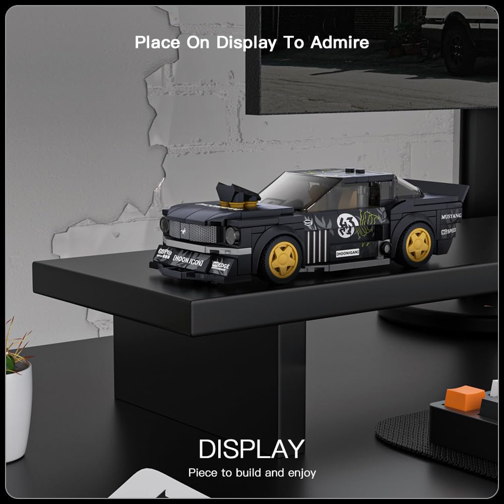 Mould King Super Car Building Toys with Acrylic Display Case Model Race Car Toy Building Blocks Kit, Collectible Racing Vehicle Set for Kids Age 8+ Teens Adults
