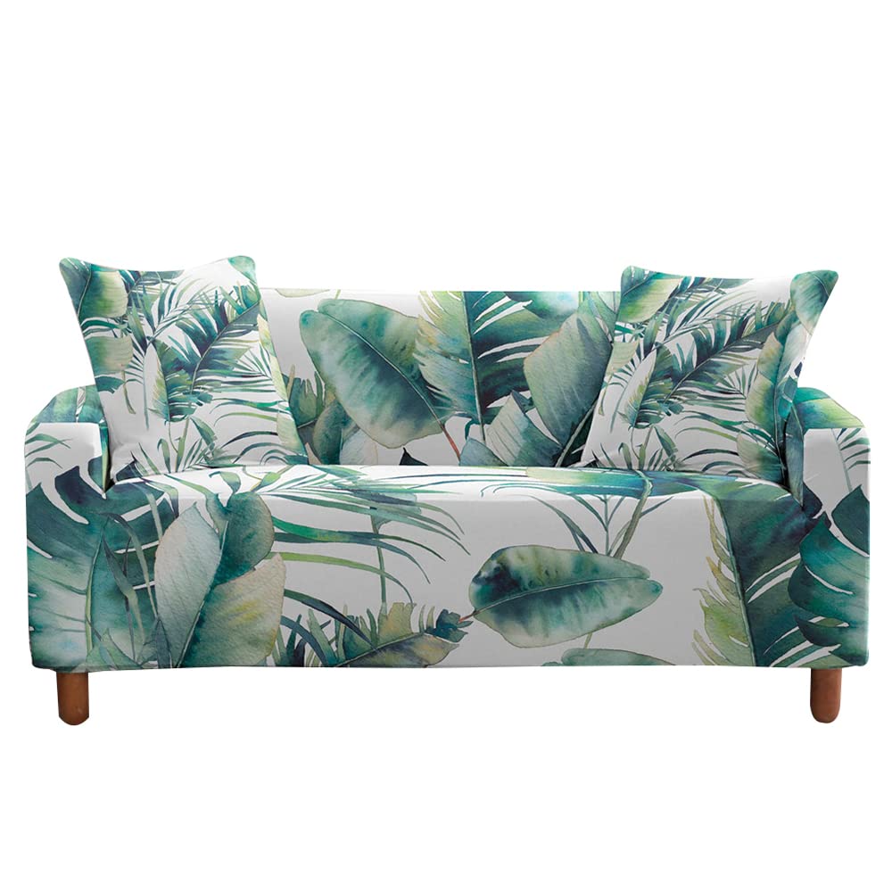 Highdi Banana Leaf Leaf Pattern Sofa Cover 1/2/3/4 Seater, Sofa Slipcover Stretch Washable Furniture Protector Non Slip Sofa Covers For Loveseat Couch Sofa (,2 Seater)
