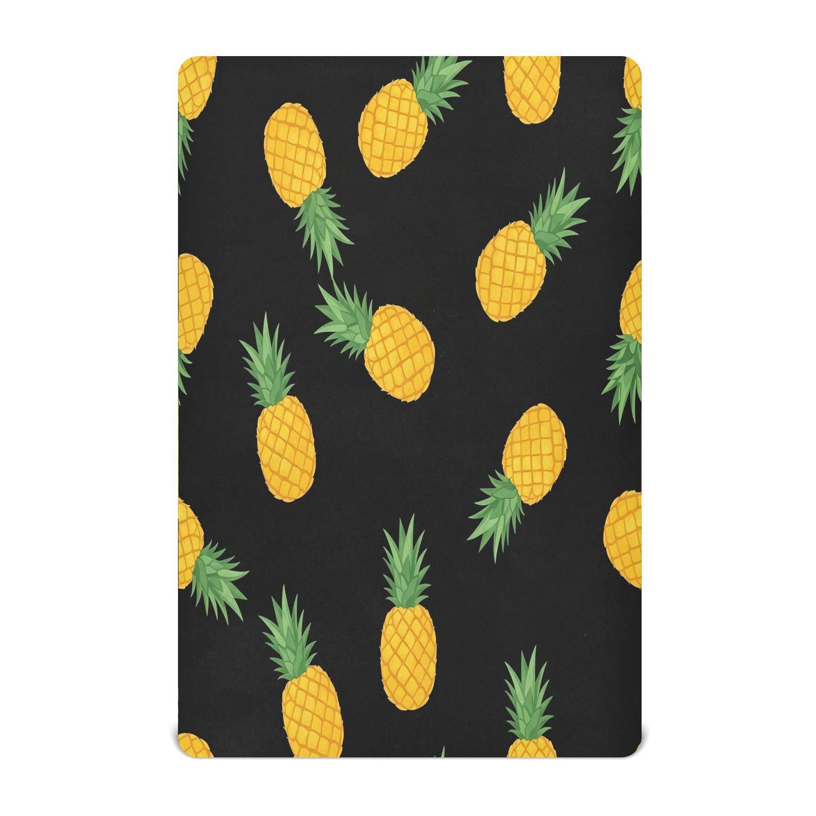 Ttgoth Pineapple Fitted Cot Bed Sheet 140x70cm Jersey Knit Baby Sheet Soft Breathable Stretchy for Standard Cot Bed Mattress, Unisex Boys Girls