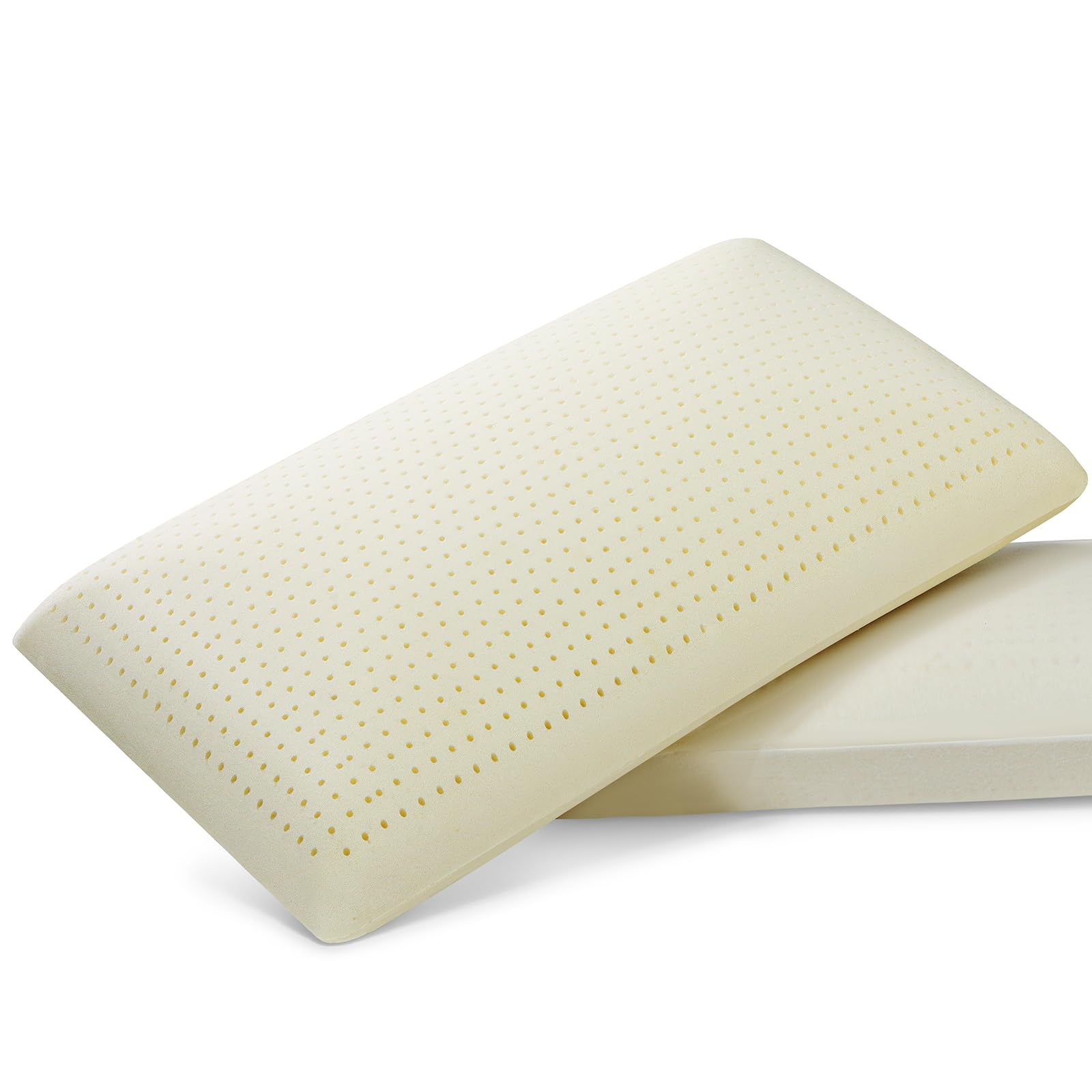 Photo 1 of ECQOLRA 100% Natural Talalay Latex Pillow, Luxury Support Sleeping Bed Pillow for Side, Back, and Stomach Sleepers, Latex Foam Pillow, Removable Breathable Cotton Cover (1, Queen (High Loft))