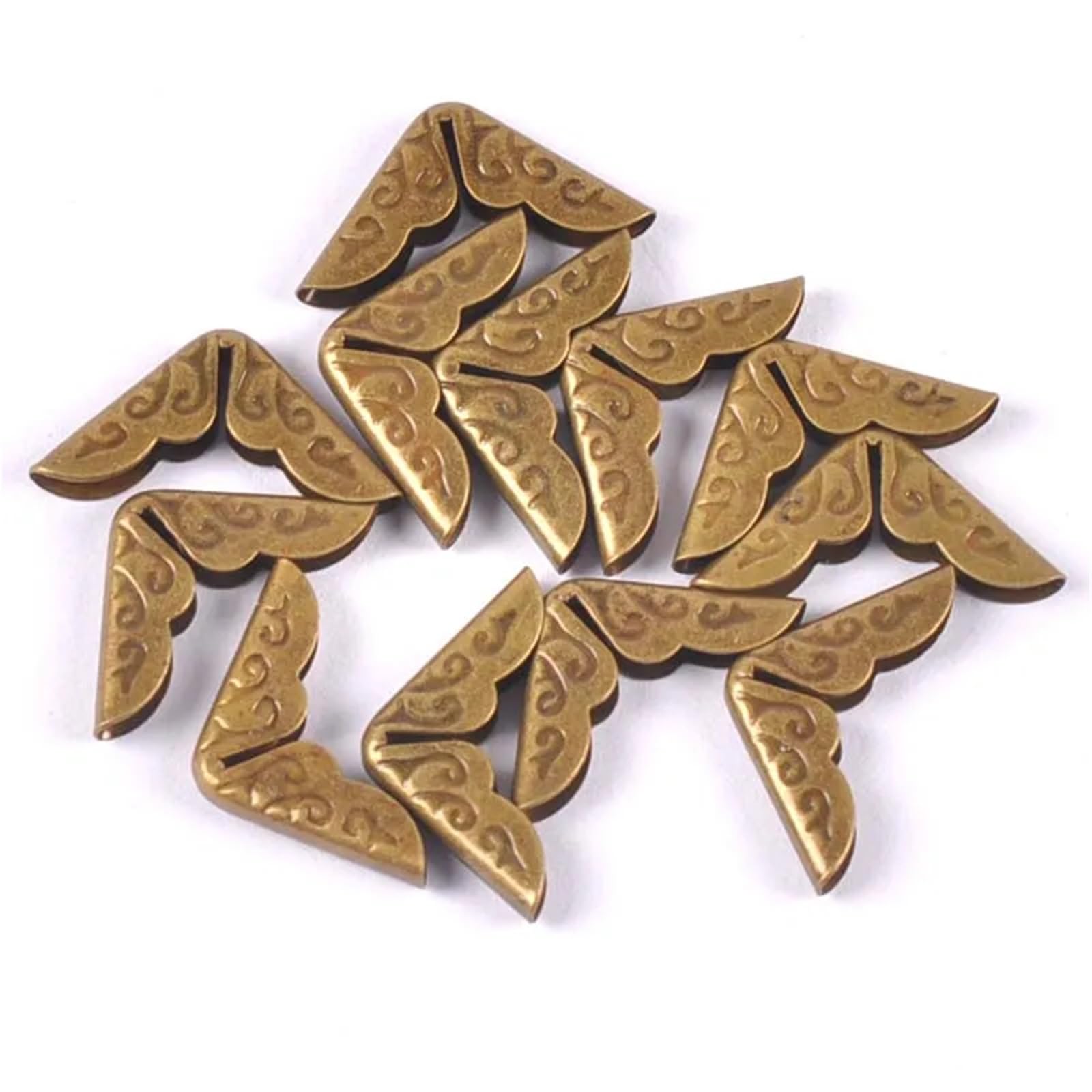 Coin livre en métal bronze pour scrapbooking et protection de menus - Lot de 50 pièces 14x14mm