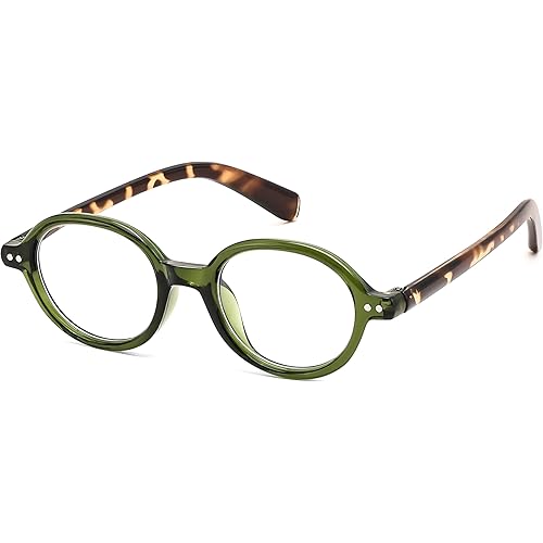 FEISEDY Vintage Oval Blue Light Reading Glasses for Women, Stylish Lightweight 90s Reader B0327