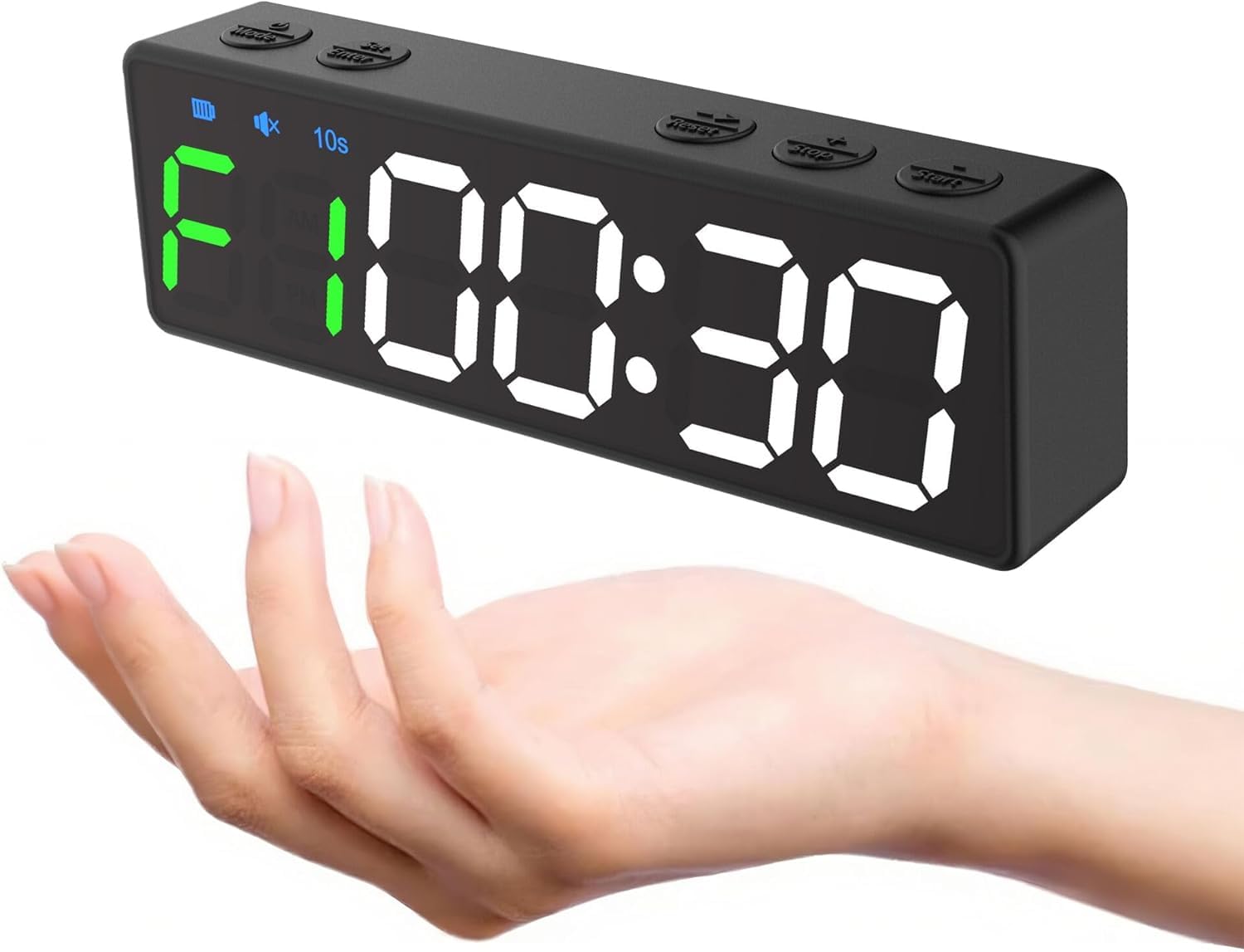 Gym Timer Clock for Home Gym,Magnetic Mini Portable 12/24H Wall Clock,Stopwatch/Interval Timer for Workout,Countdown/UP Digital timer with Built-in Powerful Battery,Boxing clock for Home/Gym/Garage