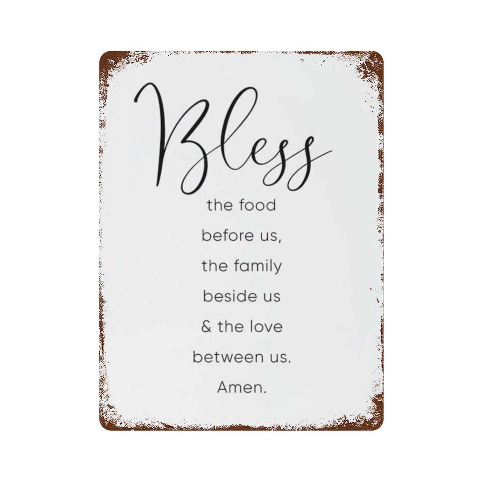 xiaoxiaoshen Christian Kitchen, Kitchen Signs, Catholic Prayer, Blessing Prints, (2) Wall Decor Art Metal Tin Poster Modern Home Decor Art Home Bar Shop Decorations Vintage Sign 40x30cm
