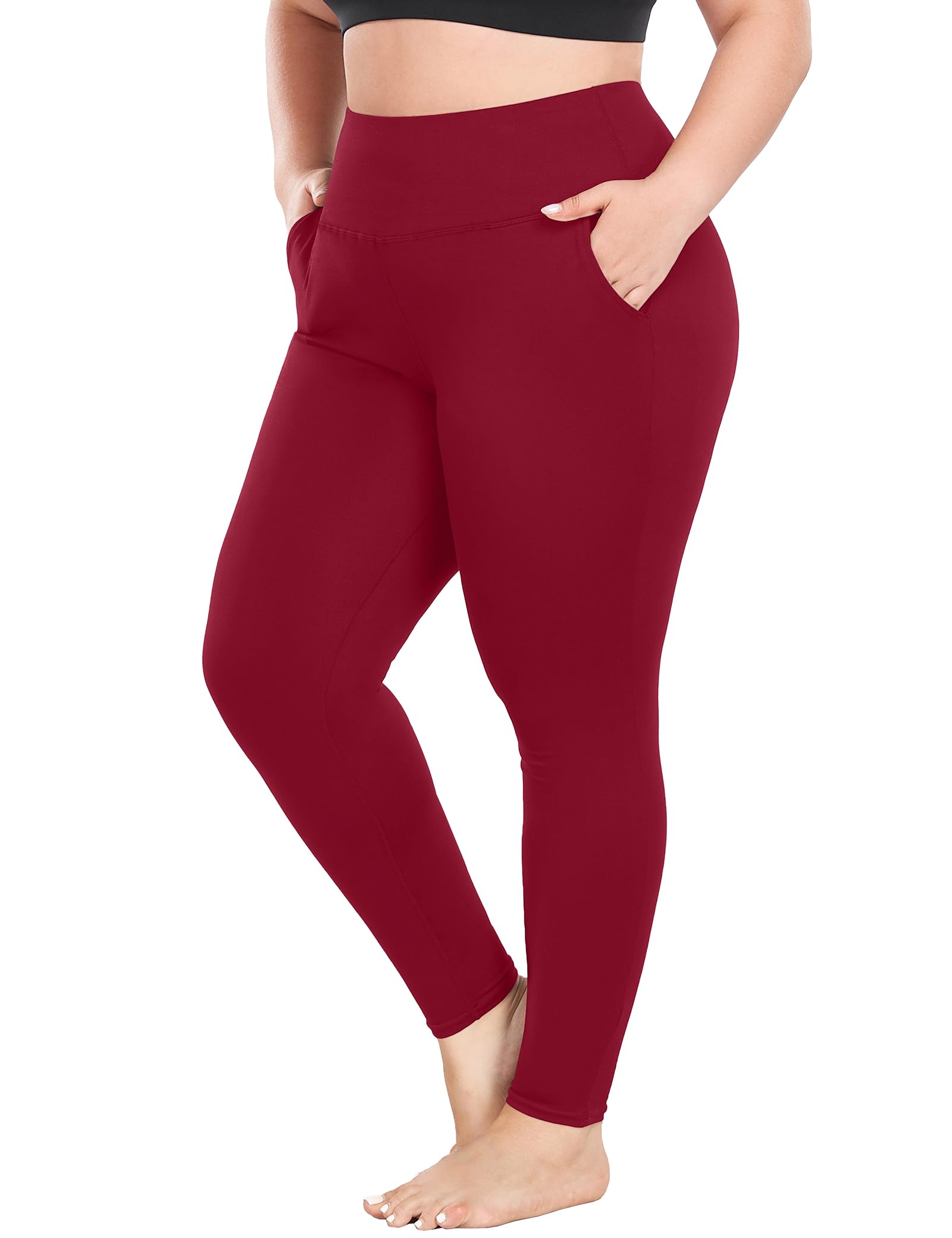 COOTRY Plus Size Leggings for Women with Pockets High Waist Buttery Soft Workout Yoga Pants