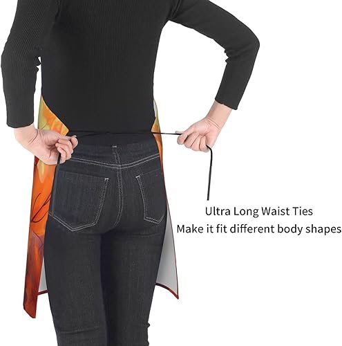 Miniatura 9 de Shark Jumping Home Delantales con 2 bolsillos de 33 x 28 pulgadas para hombres y mujeres, babero de cocina impermeable de mar oceánico