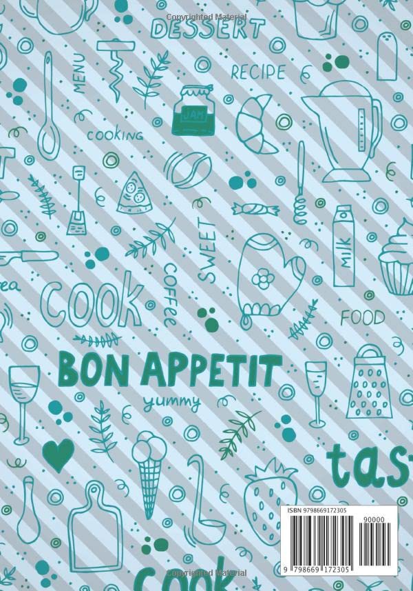 RECIPES COOKBOOK: My Favorite Recipes | Blank recipes books to Write In | Collect the Recipes You Love in Your Own Custom Cookbook with Blank Recipe ... Style With Blue Diagonal Stripes Background) image 2