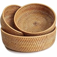 Ceste di frutta rotonde in rattan