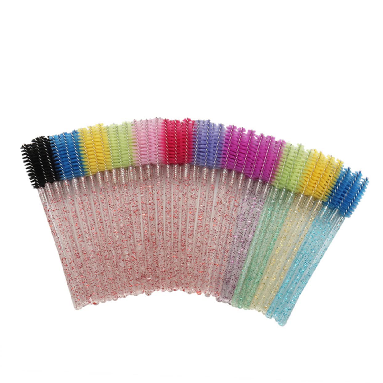 Didiseaon 100pcs Disposable Mascara Brush Crystal Rod Eyelash Applicator Lash Makeup Brush Foreyelashes